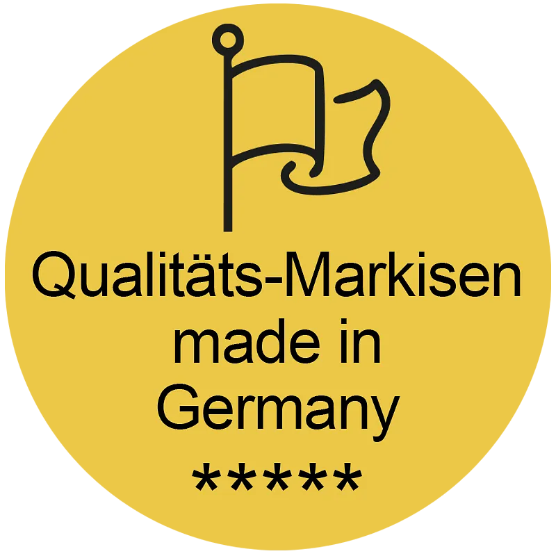 Made-in-Germany-Markisen-aachen Icon mit Flaggensymbol als Kennzeichnung für Made in Germany Markisen aus Aachen